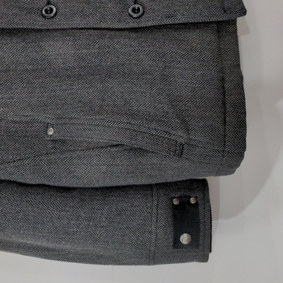 Men's Stone Winter Jacket in herringbone grey - Picture 4 of 6